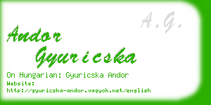 andor gyuricska business card